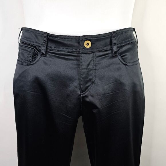 Dolce and Gabbana Black Satin Zip Hem Skinny Leg Pants - Picture 4 of 12
